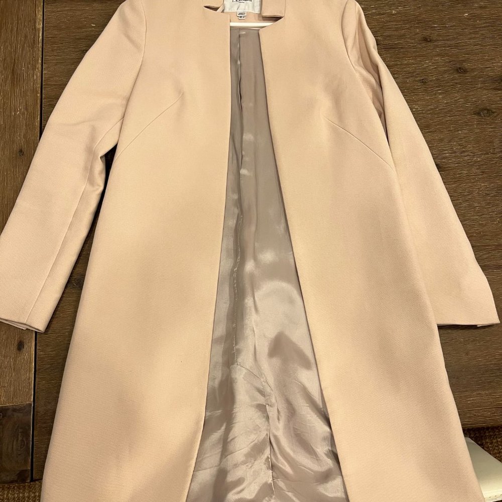 LK Bennett Pale Pink Long Office Coat - Size 2